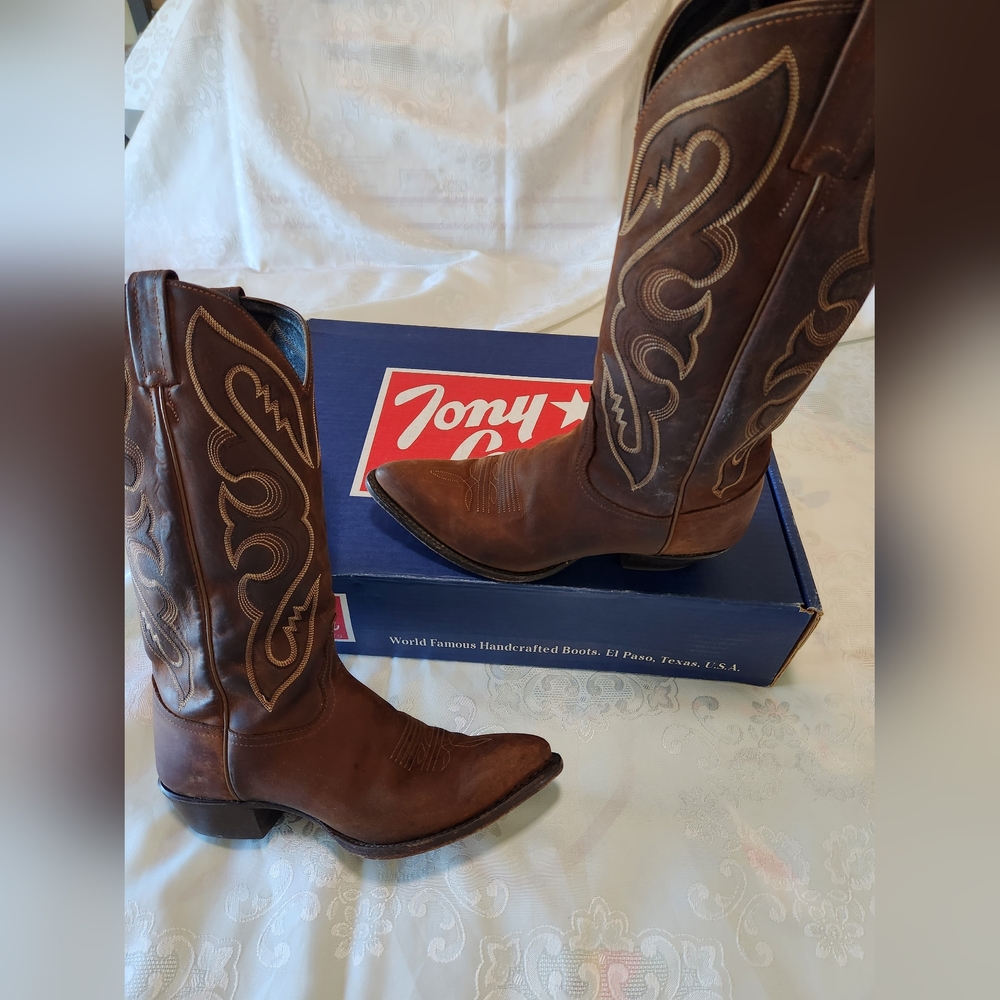 Tony Lama Distressed Brown Western Boots